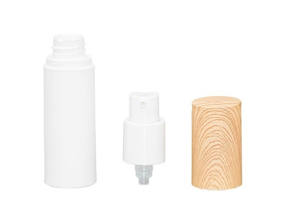 Wood Grain Over Cap PP Airless Pump Bottles 15ml 30ml 50ml