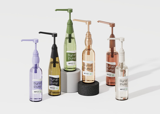 Round Push-Head Dispenser Pump For Food Syrup