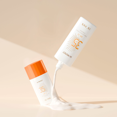 Bouteille de lotion solaire liquide de 30 ml et 50 ml avec capuchon spécial en forme de diamant Container de soin de la peau adapté aux voyages